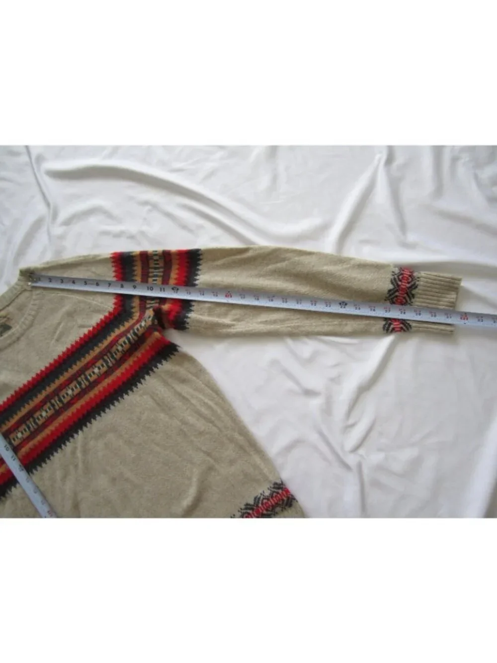 O'Hanlon Mills Fair Isle Sweater Men Sz L Lambswool Geometric Knit Cottage MS60
